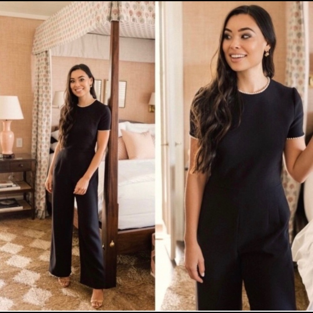 Gal Meets Glam Black Pearl lined Jumpsuit